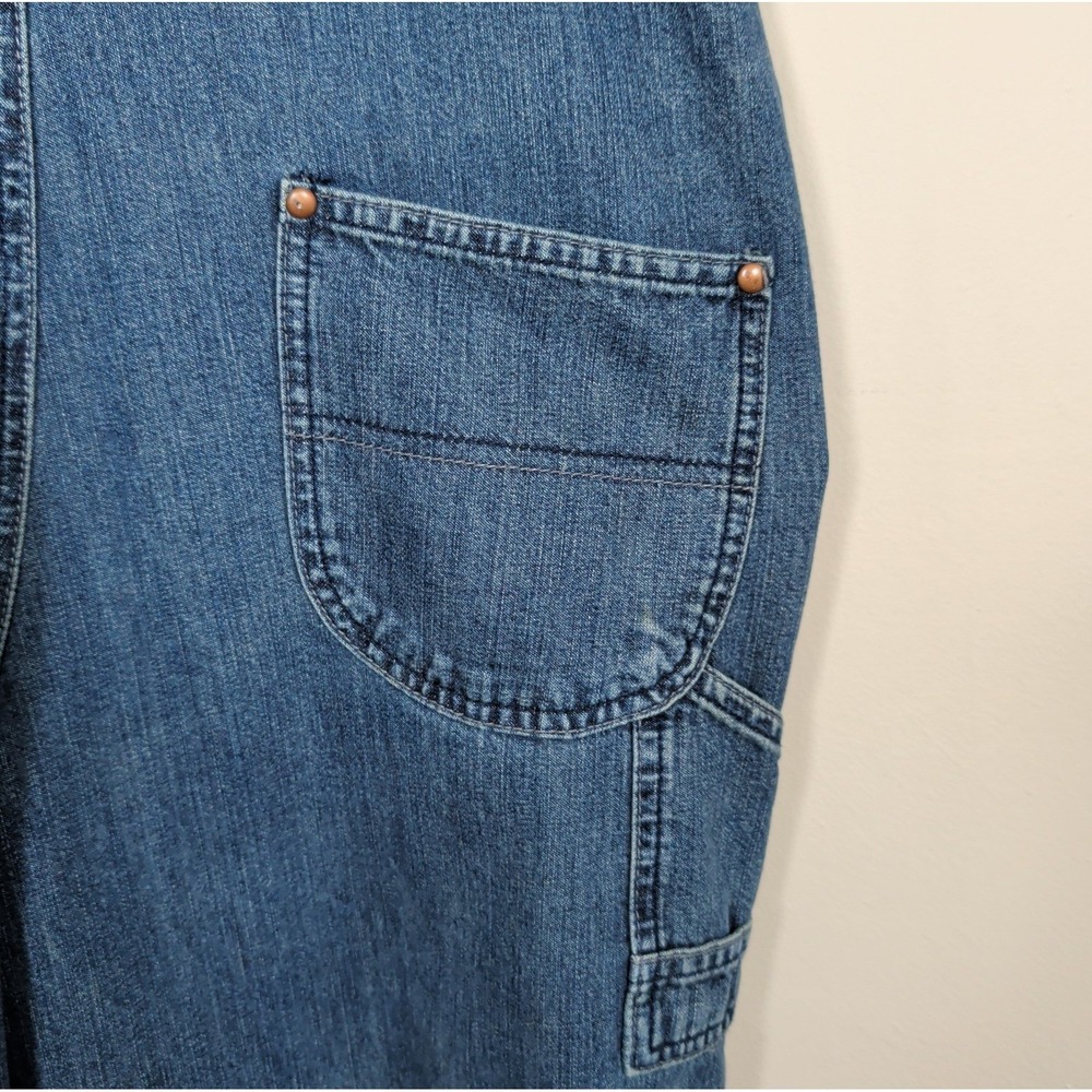 Vintage Old Navy 90s Y2K Blue Denim Overalls Bibs Size Small Jean Carpenter Bib - Picture 11 of 16